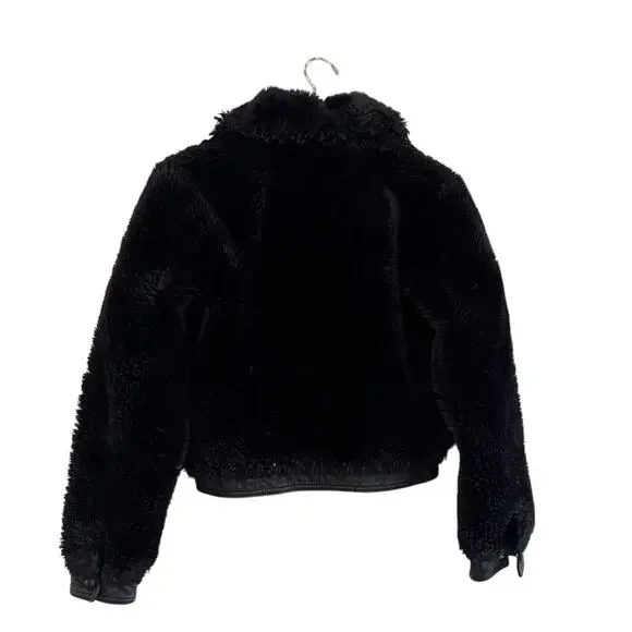 Sandro Fauny Faux Leather Leather Jacket Black - Picture 6 of 12